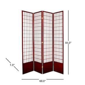 7 ft. Rosewood 4-Panel Room Divider