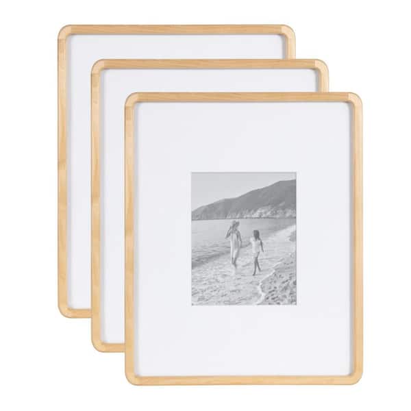 Kate and Laurel Inglewood 15 in. x 12 in. Natural Picture Frame (Set of 3)