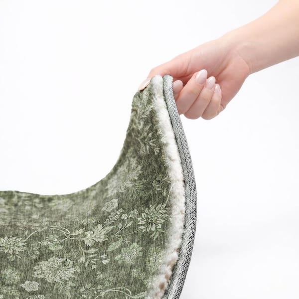 Dream Shag Premium Machine Washable Abstract ADS680 Olive 8 ft. x 10 ft. Area Rug