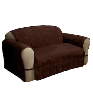 Ultimate Faux Suede Chocolate Loveseat Protector
