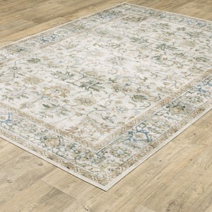 Cascade Gray 2 ft. x 8 ft. Distressed Oriental Persian Polyester Machine Washable Indoor Runner Area Rug