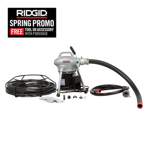 K50-8 Sectional Drain Cleaning Machine for 3/4 in. to 4 in. Lines, w/ A-30 Cable Kit, A-17-A Adapter, and A-17-B Adapter