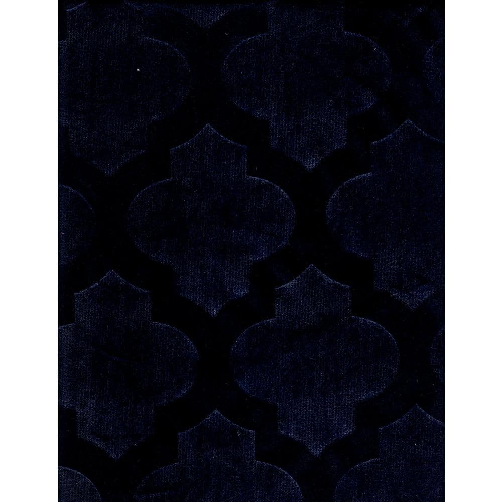 Navy Embossed Velvet Blackout Pinch Pleat Drapes