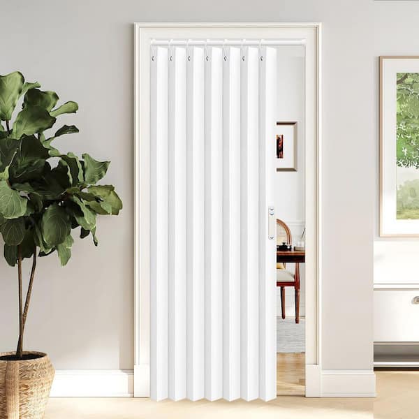 Helhom 1-Panel 39 in. x 78 in. White Polyester Plastic Accordion