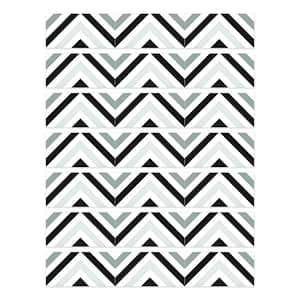 6.97 in. x 41.73 in. 7 Strips Stair Stickers, Black and White Vinyl Self-Adhesive Refurbished Staircase Decals