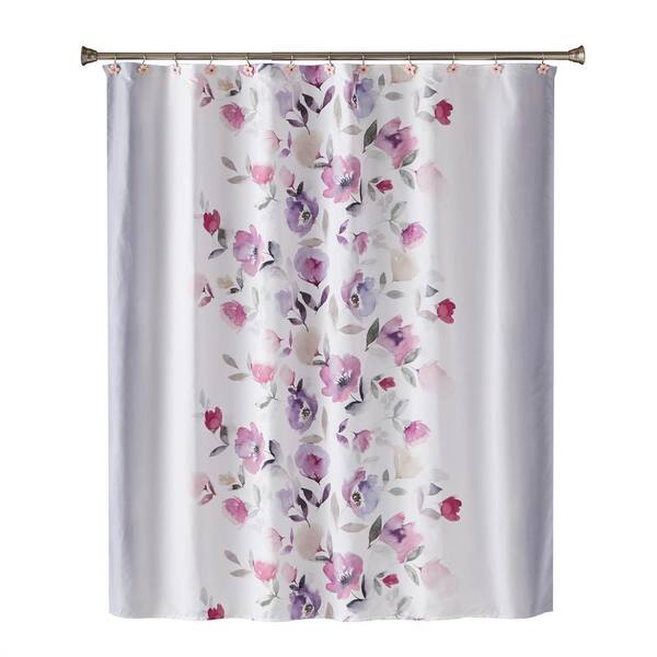 Skl Home Garden Mist 72 In Shower, Purple And White Shower Curtain