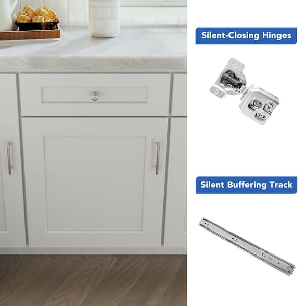21 in. W x 24 in. D x 34.5 in. H Ready to Assemble Solid Wood Shaker Base Kitchen Cabinet in White