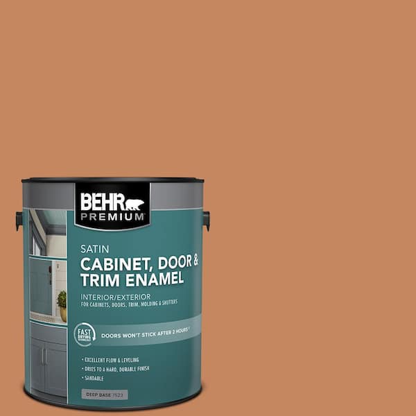 BEHR PREMIUM 1 gal. #PFC-17 Rusty Orange Satin Enamel Interior/Exterior Cabinet, Door & Trim Paint
