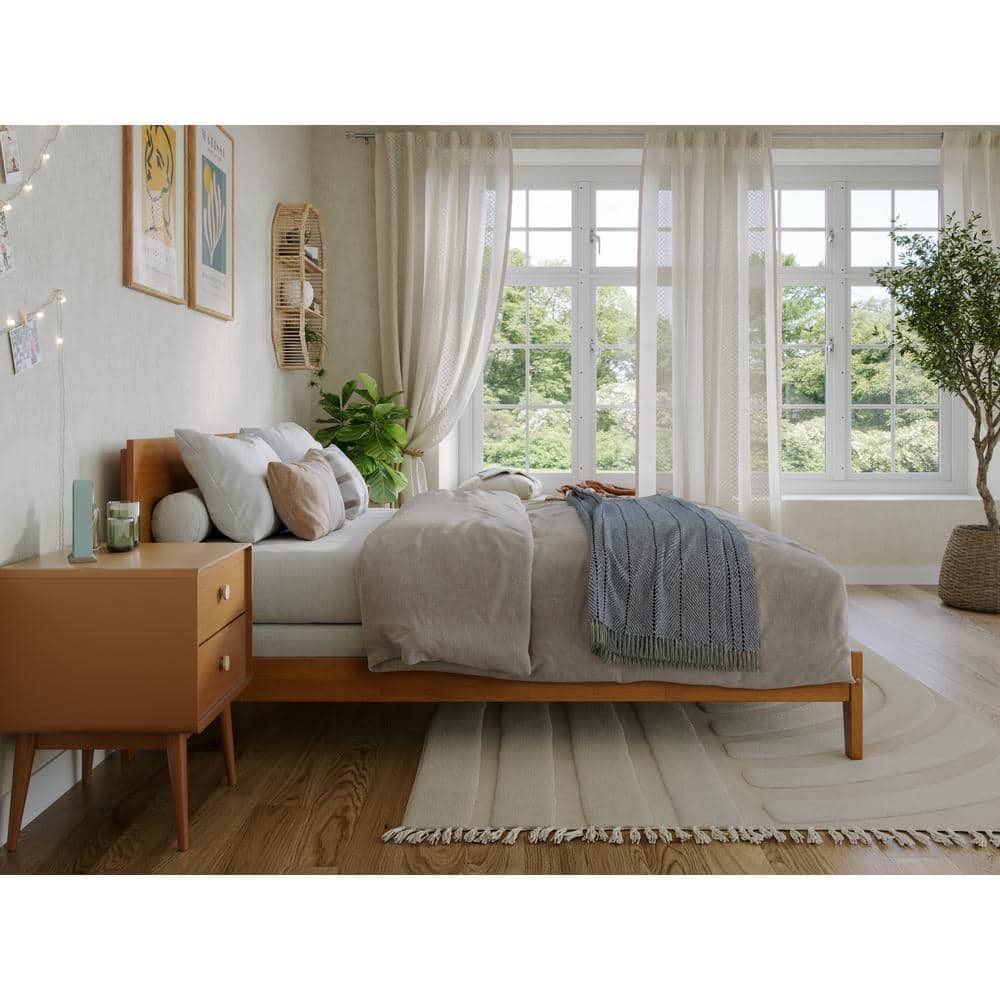 Orlando Light Toffee Full Wood Bed Frame with Headboard