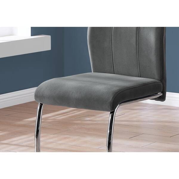 dark grey leather dining chair