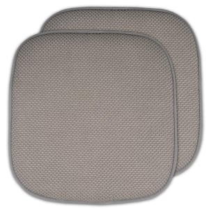 Honeycomb Memory Foam Square 16 in. x 16 in. Non-Slip Indoor/Outdoor Chair Seat Cushion, Silver (2-Pack)