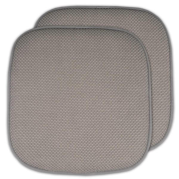Sweet Home Collection Honeycomb Memory Foam Square 16 in. x 16 in. Non-Slip Indoor/Outdoor Chair Seat Cushion, Silver (2-Pack)