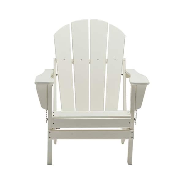 Unbranded Classic White Folding Plastic Adirondack Chair