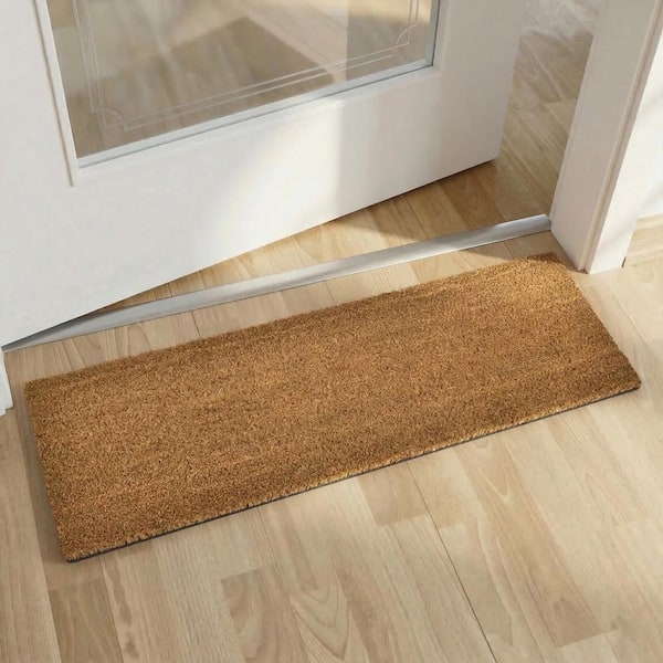 Evideco 30 in. x 10 in. Natural Sheltered Large Front Door Mat Coir Coco Fibers