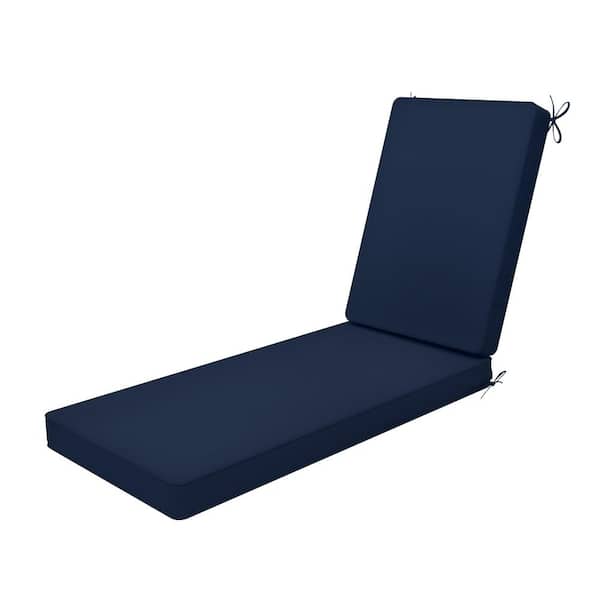 AAAAAcessories 21 in. x 72 in. Outdoor Chaise Lounge Cushions for Patio Furniture, Water and Stain Resistant Cushion in Navy Blue