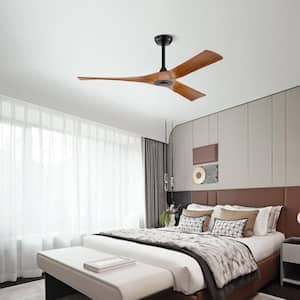 52 in. Ceiling Fan with Remote Control No Lights, Modern Reversible DC Motor Indoor 3 Blades Ceiling Fans