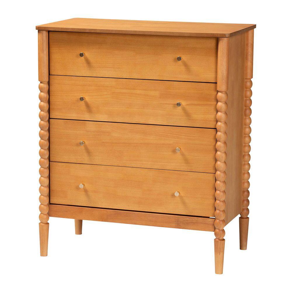Lucera Oak Brown 4-Drawer 32.7 in. Chest of Drawers