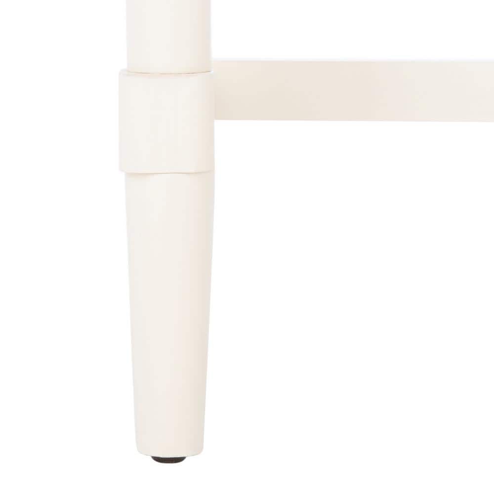 White Wood and Metal Console Table with Storage