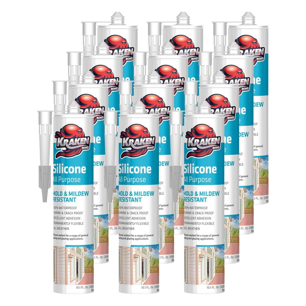 12 fl. Oz. Silicone Caulk Clear Silicone Sealant Waterproof, Countertop Fle