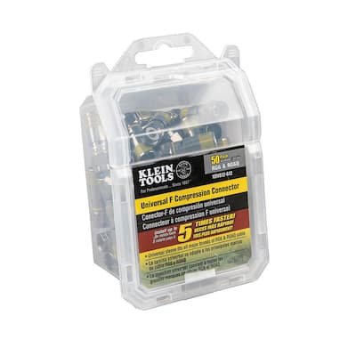 Klein Tools Universal F Compression Connector for RG6/6Q (50-Pack) VDV812-612