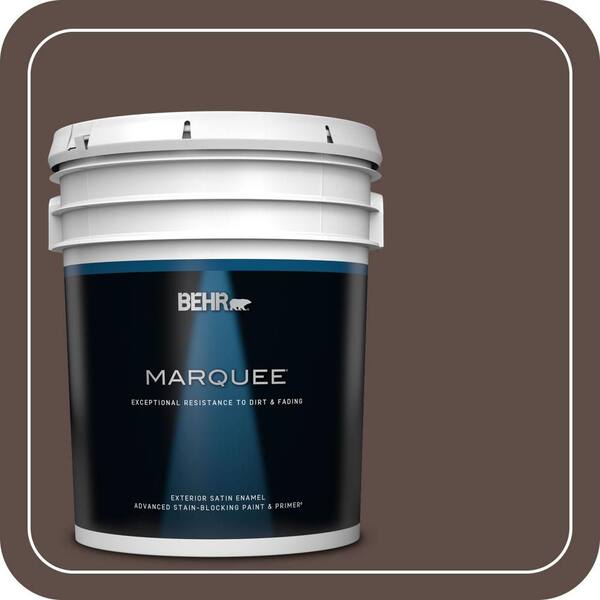 BEHR MARQUEE 5 gal. #PPH-74 Espresso Coffee Satin Enamel Exterior Paint & Primer