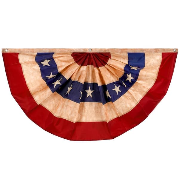 G128 3 ft. x 6 ft. Polyester Fan USA Tea Stained Embroidered Flag 420D (1-Pack)