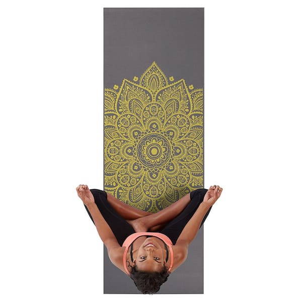 GAIAM Printed Citron Sundial 24 in. W x 68 in. L x 6 mm Yoga Mat (11.33 sq.  ft.) 05-61333 - The Home Depot