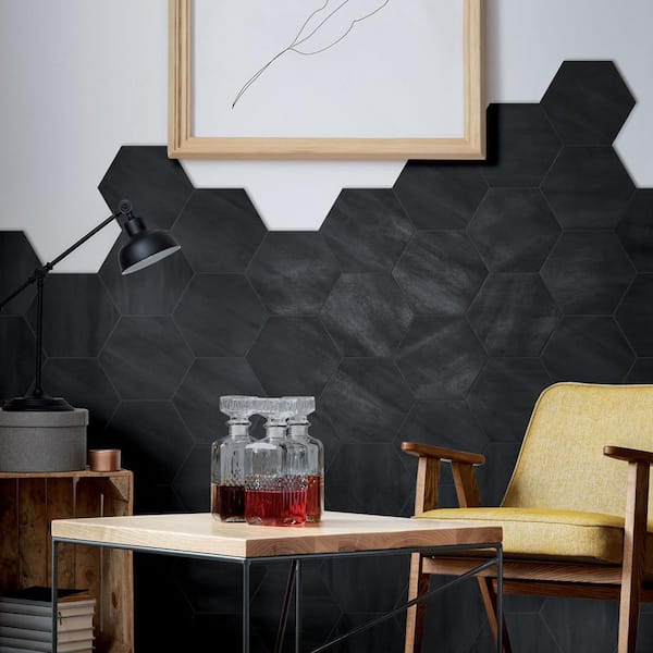 Ray Black HEX 8.5 in. x 10 in. Porcelain Floor and Wall Tile (13.98 sq. ft./Case)