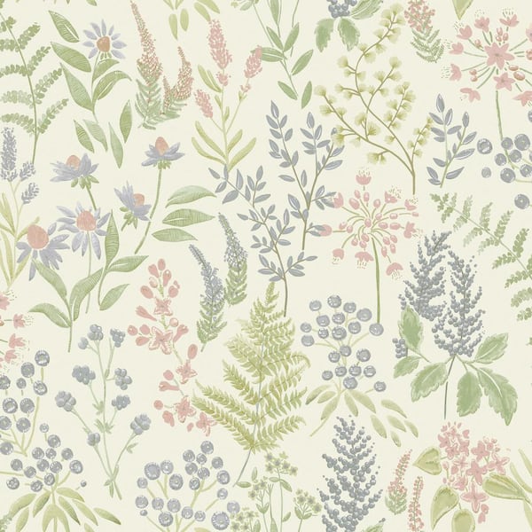 HOLDEN Floral Sprig Pink and Cream Non-Pasted Wallpaper (Covers 56 sq. ft.)