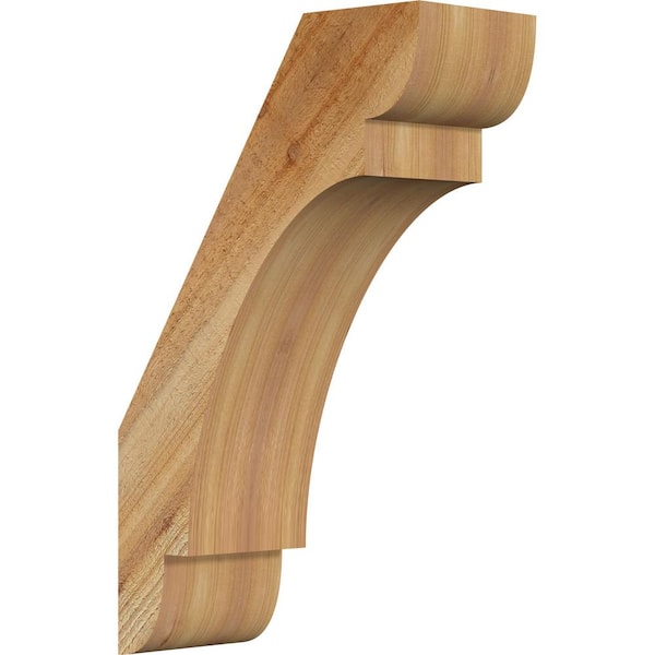 Ekena Millwork 6"W x 14"D x 22"H Olympic Rough Sawn Knee Brace, Western Red Cedar