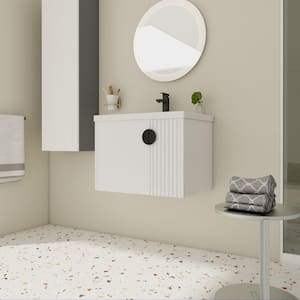Anky 27.75 in. W x 18.5 in. D x 20.69 in. H Single Sink Bath Vanity in White with White Ceramic Top