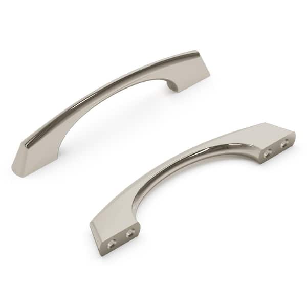HICKORY HARDWARE Greenwich 3 in. And 3-3/4 in. Center-to-Center Bright Nickel Cabinet Pull
