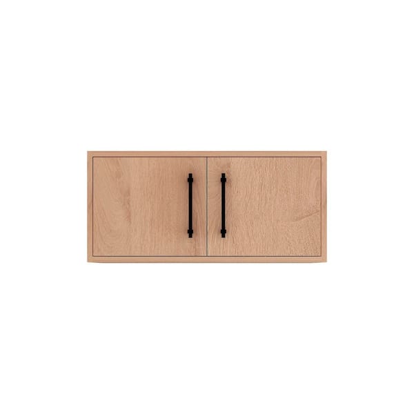Victoria 29.7 in. W x 11.8 in. D x 13.78 in. H Brown Plywood Wall Overhead Floating Linen Cabinet in Red Oak