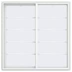 59.5 in. x 59.5 in. V-4500 Series White Vinyl Left-Handed Sliding Window with Colonial Grids/Grilles