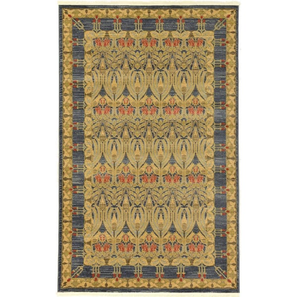Unique Loom Edinburgh Carnation Blue 5' 0 x 8' 0 Area Rug