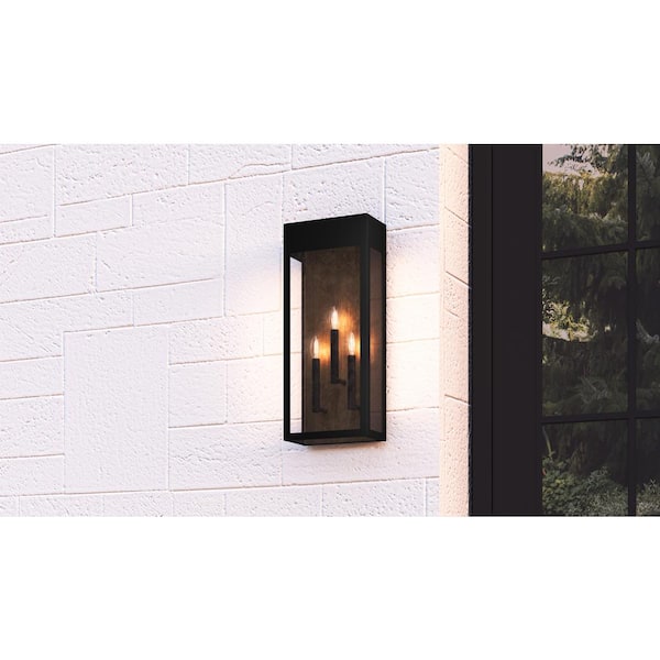 Quoizel Maren 3-Light Matte Black Outdoor Wall Lantern Sconce