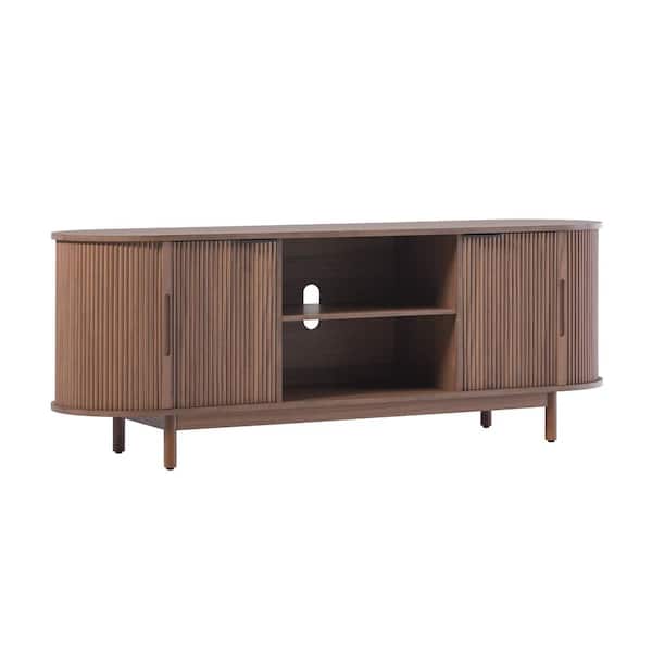 Walker Edison Furniture Company 60 in. Mocha Modern Reeded TV