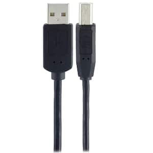 6 ft. USB 2.0 Printer Cable, A Male to B Male Cord in Black