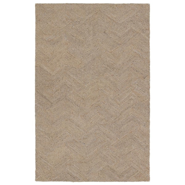 Jaipur Living Friesian Tan/Gray 8 ft. x 10 ft. Chevron Handmade Area Rug