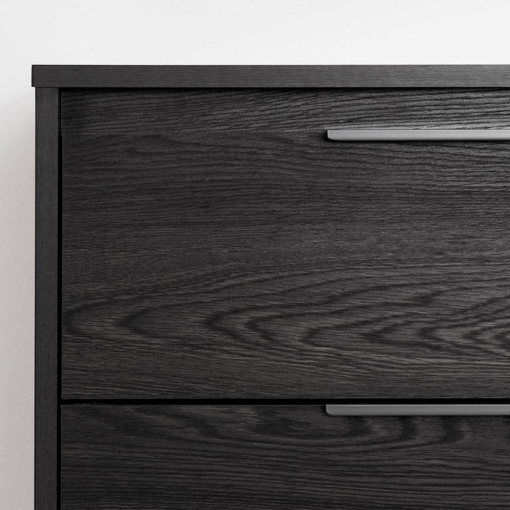 Gray Oak Double 6-Drawer Horizontal Dresser