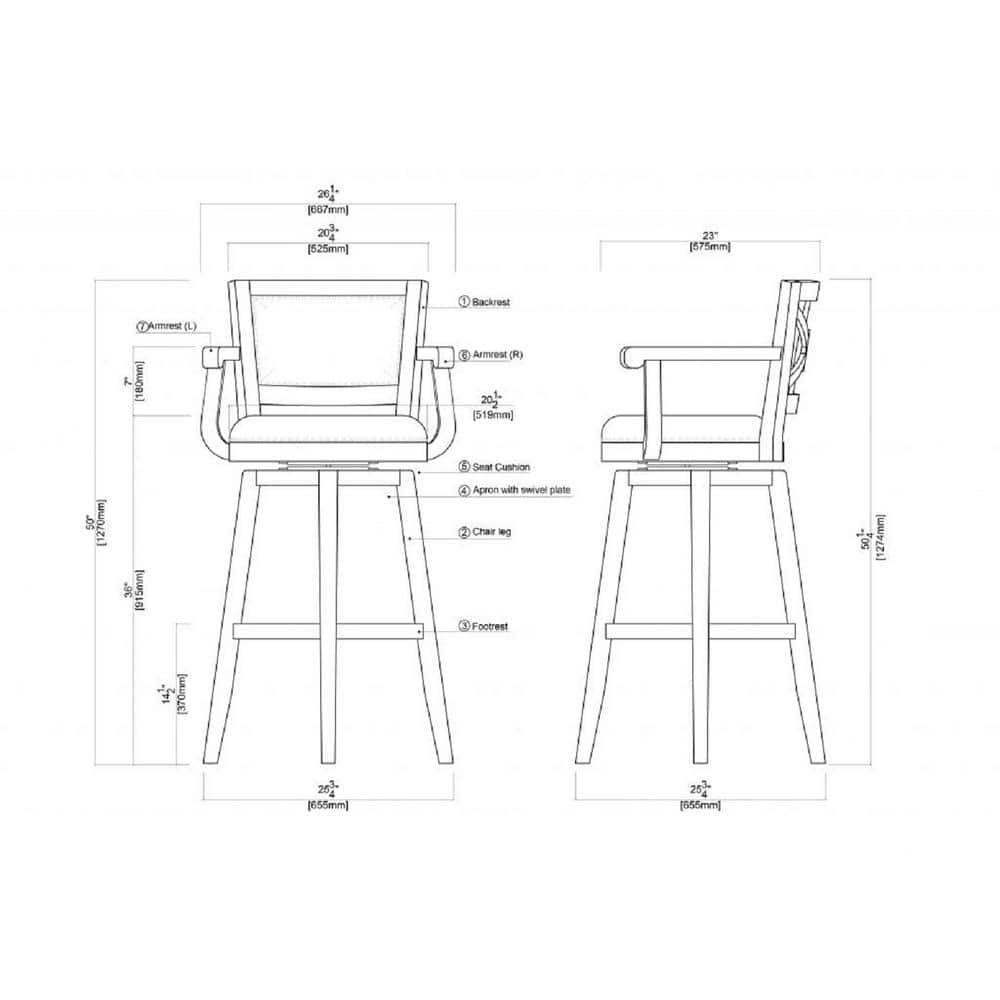 Cherry 34" Faux Leather Swivel Extra Tall Bar Stool