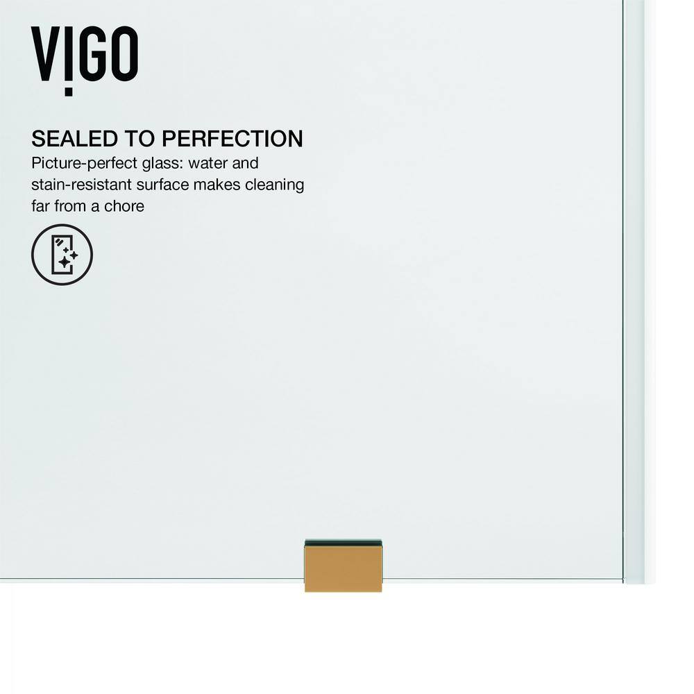 Elan 72" Frameless Sliding Shower Door in Matte Brushed Gold with Clear Glass