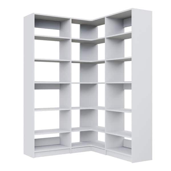 Alto Pantry Collection 51.75 in. W White Wall Mounted 2-Shelf Towers and Corner Shelf Tower Wood Closet System