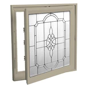 Victorian PE 27.25 in. x 27.25 in. Right-Handed Triple-Pane Casement Vinyl Window with Tan Interior and Exterior