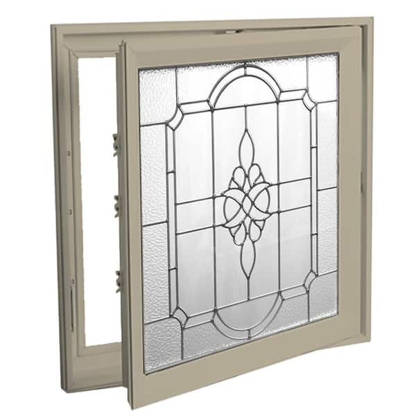 Hy-Lite Victorian PE 27.25 in. x 27.25 in. Right-Handed Triple-Pane Casement Vinyl Window with Tan Interior and Exterior