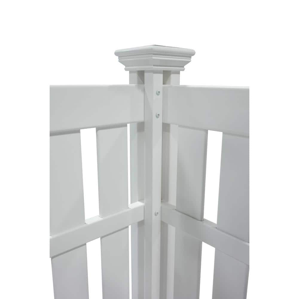 Hartford White Vinyl 4ft x 3.6ft No-Dig Privacy Screen Kit