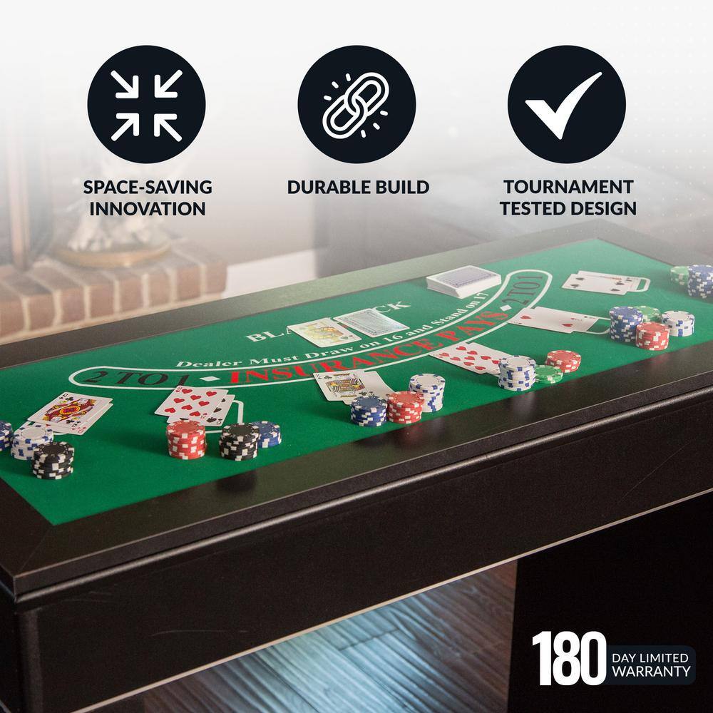Monte Carlo Black 4-in-1 Casino Game Table with Accessories