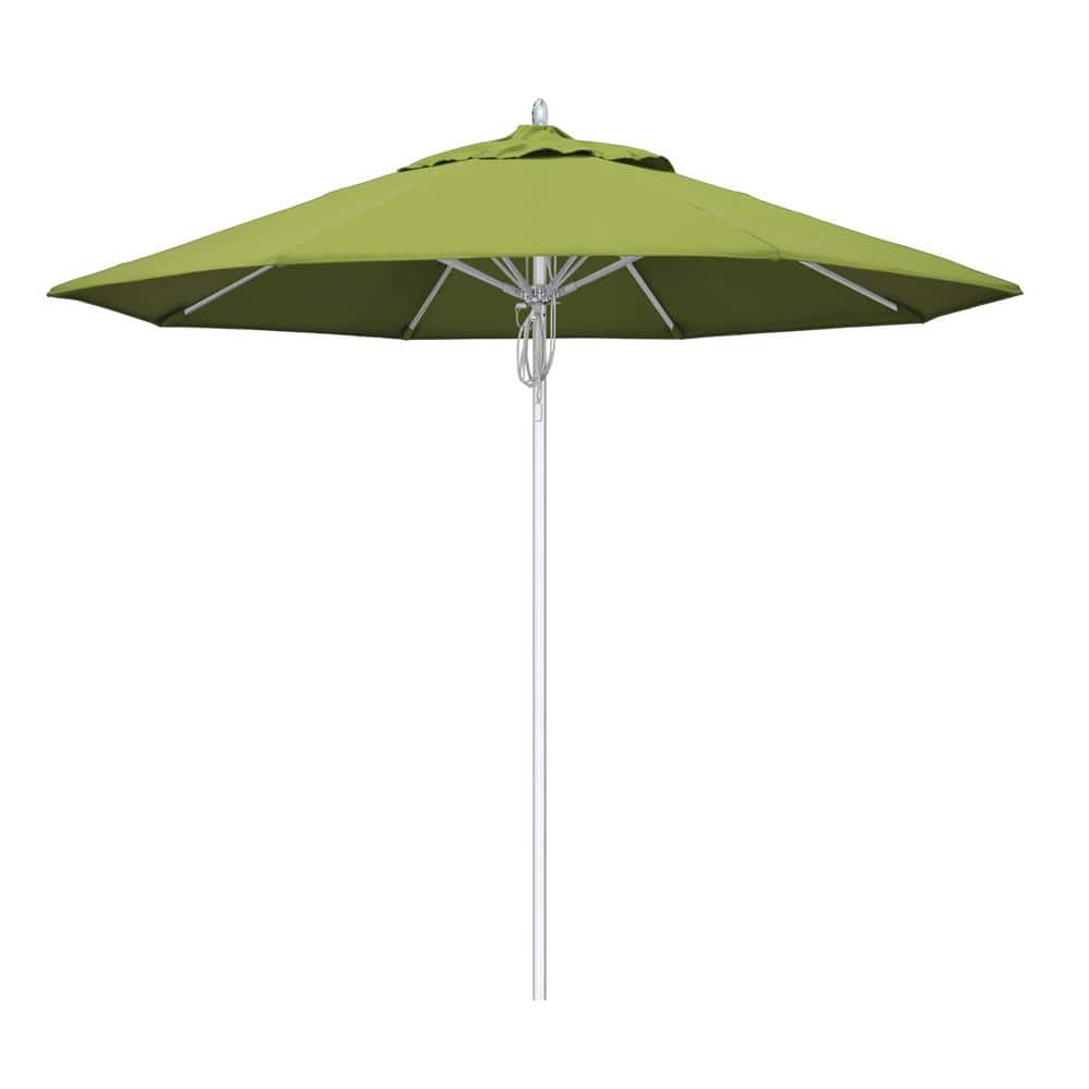 California Umbrella 9 ft. Silver Aluminum Commercial Fiberglass Ribs ...