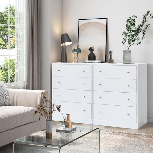 Drawer ツイードジレ　ホワイト　25SS Sauder Parklane Transitional 4-Drawer Chest, Soft White