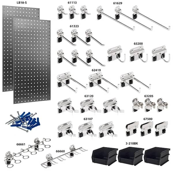 Triton Products (2) 18 in. W x 36 in. H Stainless Steel Pegboards